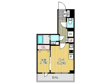 ラフィスタ品川戸越(1K/4階)の間取り写真