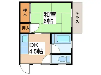 ユーアイマンション(1DK/1階)の間取り写真