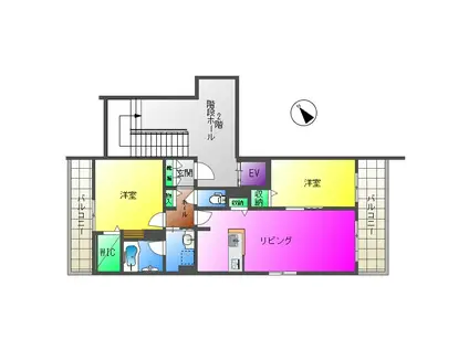  シャーメゾン MIMOSA OKUBO(2LDK/2階)の間取り写真