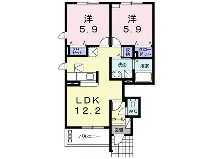 アナリーゼ(2LDK/1階)の間取り写真