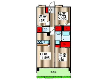 PLENDY東浦和(3LDK/1階)の間取り写真