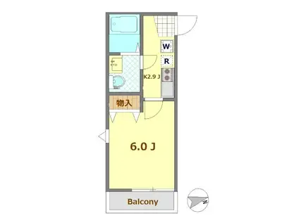 溝口11AP-B号棟(1K/1階)の間取り写真