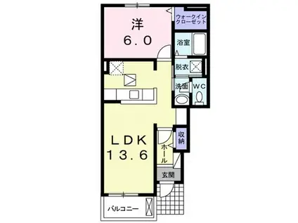 スピカササギIIA(1LDK/1階)の間取り写真