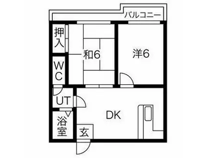 プレアール山城(2DK/1階)の間取り写真