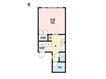 ピュアハウス(1K/1階)の間取り写真