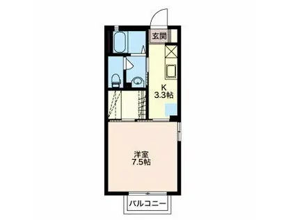 ディアスベアート(1K/1階)の間取り写真