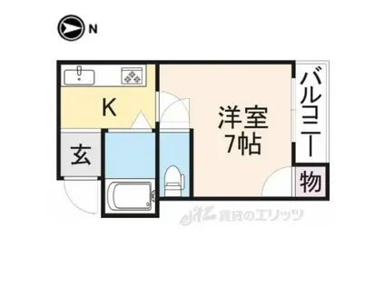 フリーディオ春日町(1K/4階)の間取り写真