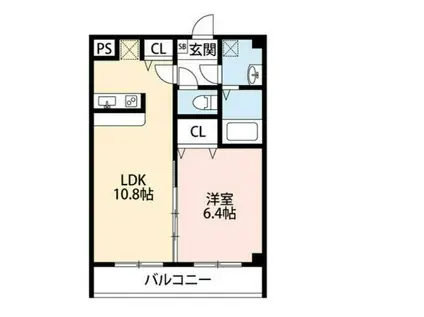 ヴィクトリアンコート(1LDK/2階)の間取り写真