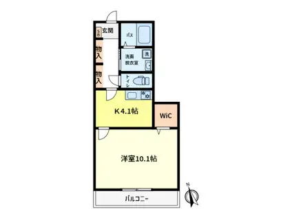 ヴェルドミールC(1K/2階)の間取り写真