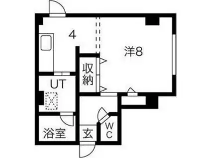 OMレジデンス北17条(1DK/4階)の間取り写真