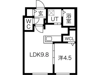 SERAM苗穂(1LDK/4階)の間取り写真