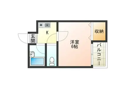 ハイコート堀江(1K/6階)の間取り写真