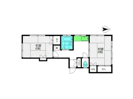 ハイツ21(2K/2階)の間取り写真