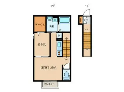 MAISON DE MARTHAメゾンドマーサ(ワンルーム/2階)の間取り写真