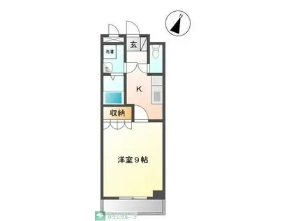 ウォーターミル伍番館(1K/2階)の間取り写真