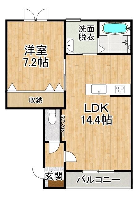 ONESELF(1LDK/2階)の間取り写真