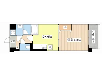 リュミエール(1DK/3階)の間取り写真