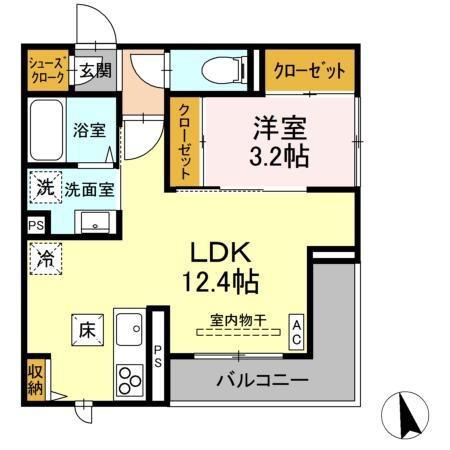 グランテラス(1LDK/1階)の間取り写真