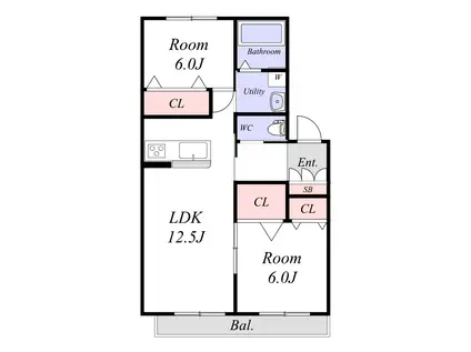 シャーメゾン大久保南(2LDK/3階)の間取り写真