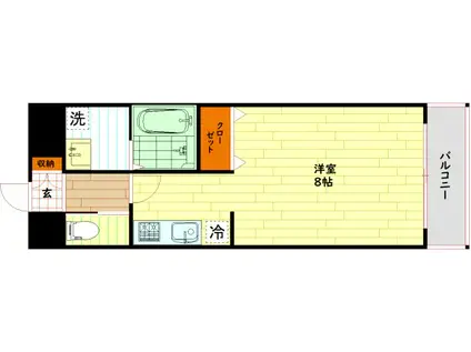 MARIS KYOBASHI ARMS(ワンルーム/3階)の間取り写真