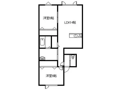 AMABILEII(2LDK/1階)の間取り写真