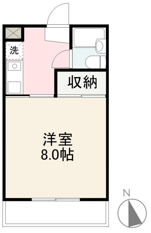 ハーモニースクエア瓦町(1K/2階)の間取り写真