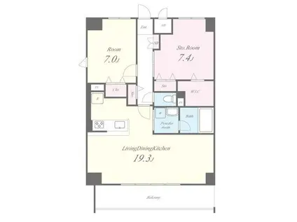 パルファン ドゥ ジョア(2LDK/10階)の間取り写真