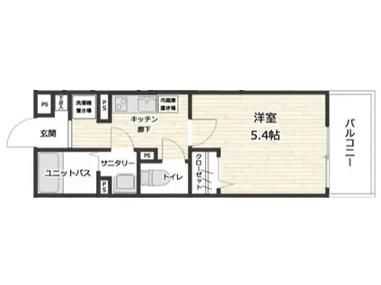 イクシオ石神井台(1K/2階)の間取り写真