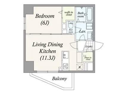 GRANPASEO浅草(1LDK/10階)の間取り写真