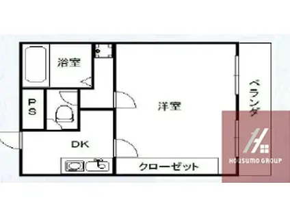 デイズハイツ弁天(1K/2階)の間取り写真