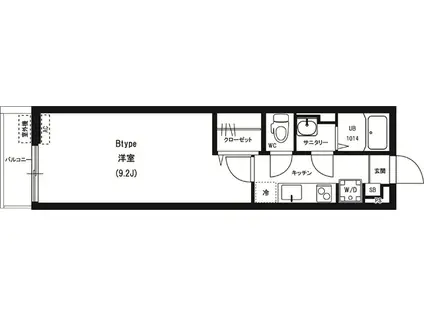 リブリ・ラフィット(1K/2階)の間取り写真