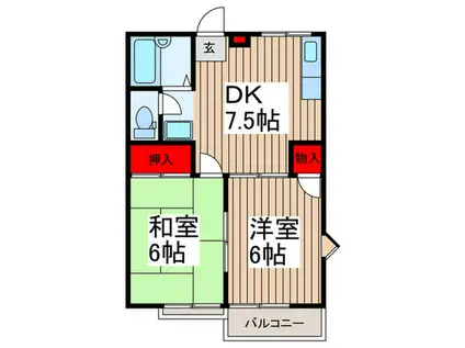 ファースト・ハイツ(2DK/2階)の間取り写真