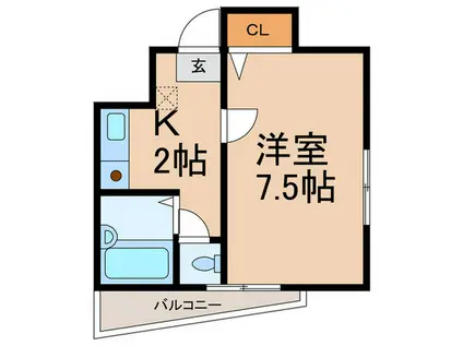 MS HOUSE王子(1K/2階)の間取り写真