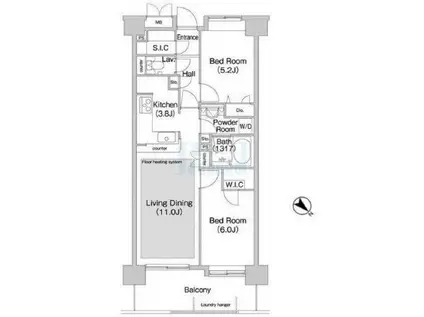 コンフォリア板橋仲宿(2LDK/6階)の間取り写真