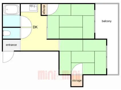 アーバンハイツ大和田II(2DK/3階)の間取り写真