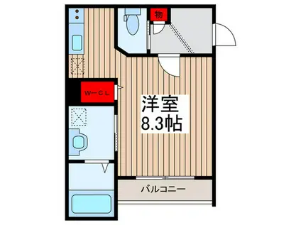 BRILLANT浦和(ワンルーム/1階)の間取り写真