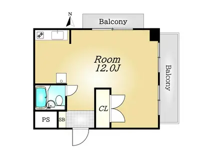 ダイヤパレス武蔵境2(ワンルーム/7階)の間取り写真