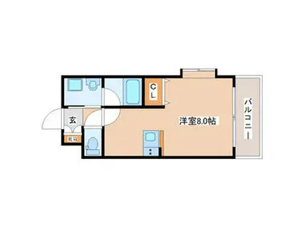 エルミタージュ川内(ワンルーム/3階)の間取り写真