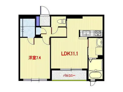 クラリス横濱I番館(1LDK/1階)の間取り写真