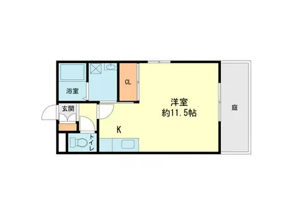 ラパン桜(ワンルーム/1階)の間取り写真