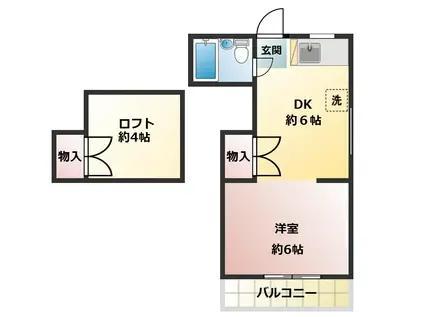 ヴェルディ弘明寺A(1DK/1階)の間取り写真