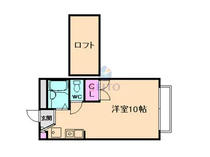 クレール勝部(1K/1階)の間取り写真