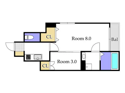 REPOS II(1SK/1階)の間取り写真