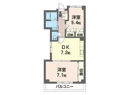 SHM オクタビア・ヒル B(2DK/3階)の間取り写真