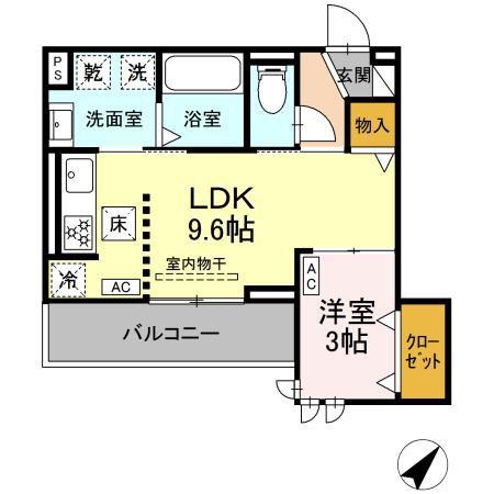 カーサ・クレール(1LDK/1階)の間取り写真