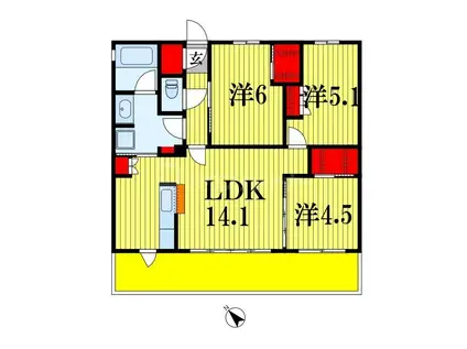 センチュリー千葉みなと(3LDK/10階)の間取り写真