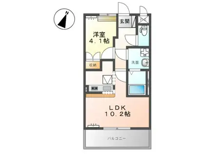 セシオンリオグランデ(1LDK/1階)の間取り写真