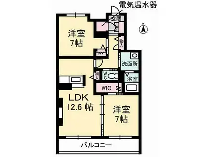 シャーメゾンしおやの杜 C棟(2LDK/3階)の間取り写真