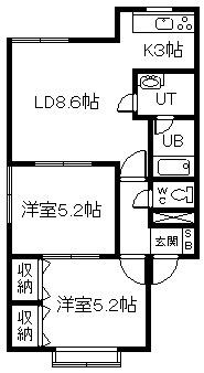 チェリー15.5C(2LDK/2階)の間取り写真