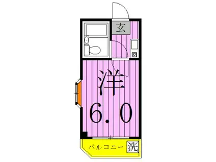 シャングリラ竹の塚(1K/5階)の間取り写真